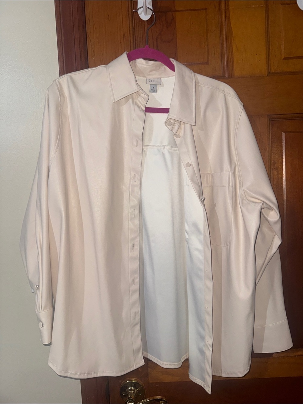 a new day Pale Cream Button-Down Shirt Jacket